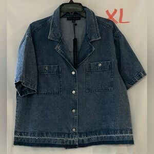 Jane and Delancey Blue Cotton Jacket